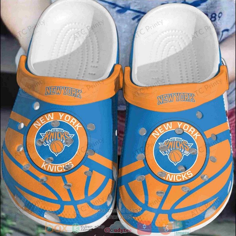 NBA_New_York_Knicks_Orange-Blue_Crocband_Crocs_Clog_Shoes