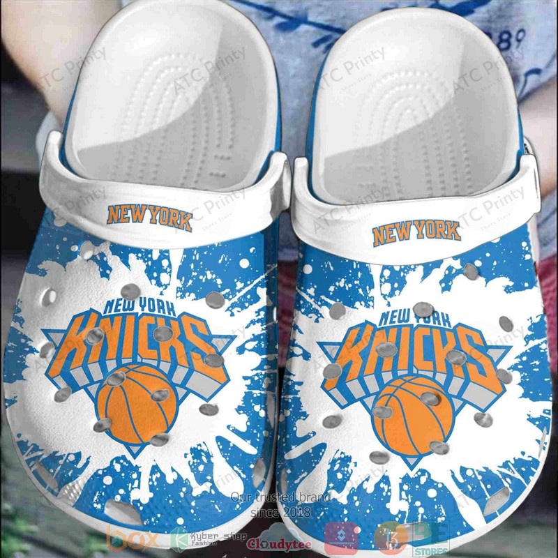 NBA_New_York_Knicks_White-Blue_Crocband_Crocs_Clog_Shoes