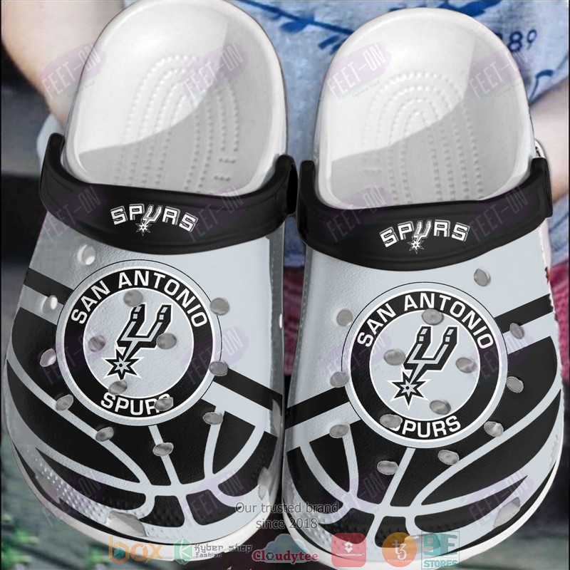 NBA_San_Antonio_Spurs_Black-White_Crocband_Crocs_Clog_Shoes