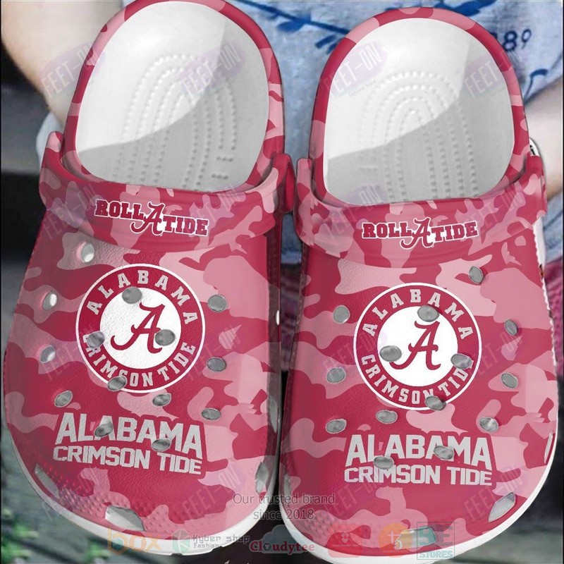 NCAA_Alabama_Crimson_Tide_Red-Pink_Camo_Crocband_Crocs_Clog_Shoes