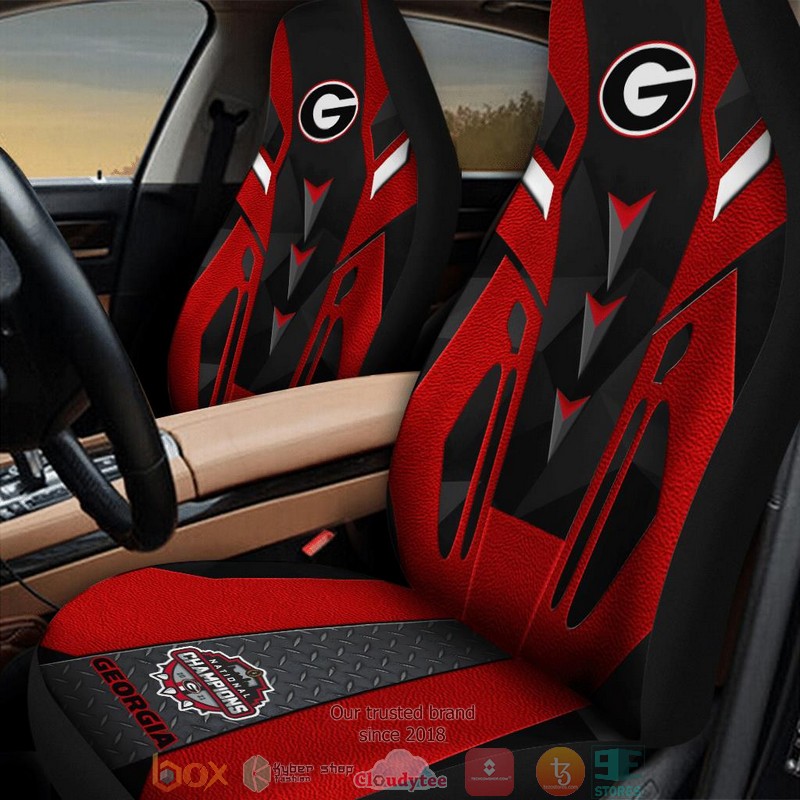 NCAA_Georgia_Bulldogs_Champion_Dark_Red_Car_Seat_Covers_1