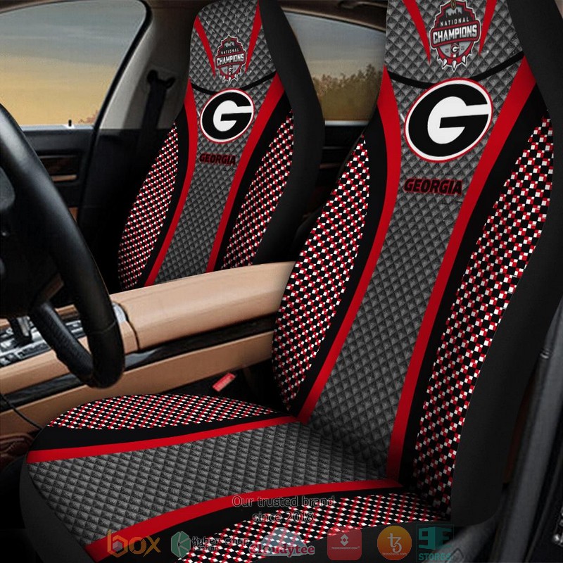 NCAA_Georgia_Bulldogs_Champion_Grey_red_Car_Seat_Covers_1