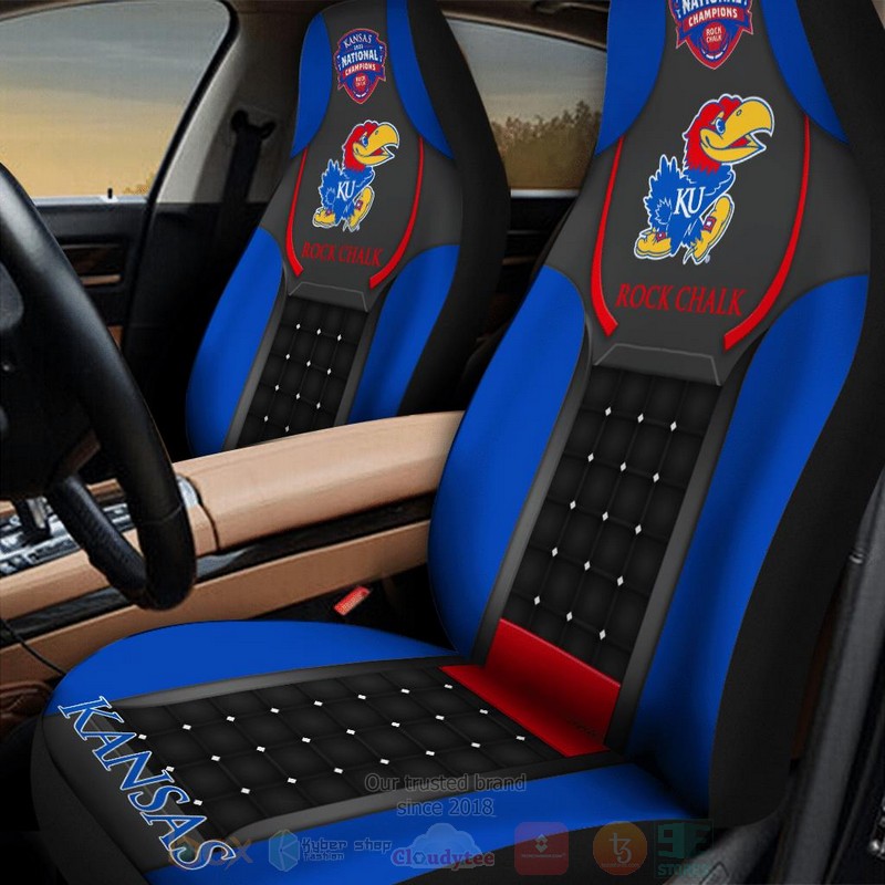 NCAA_Kansas_Jayhawks_Rock_Chalk_Black-Blue_Car_Seat_Cover_1