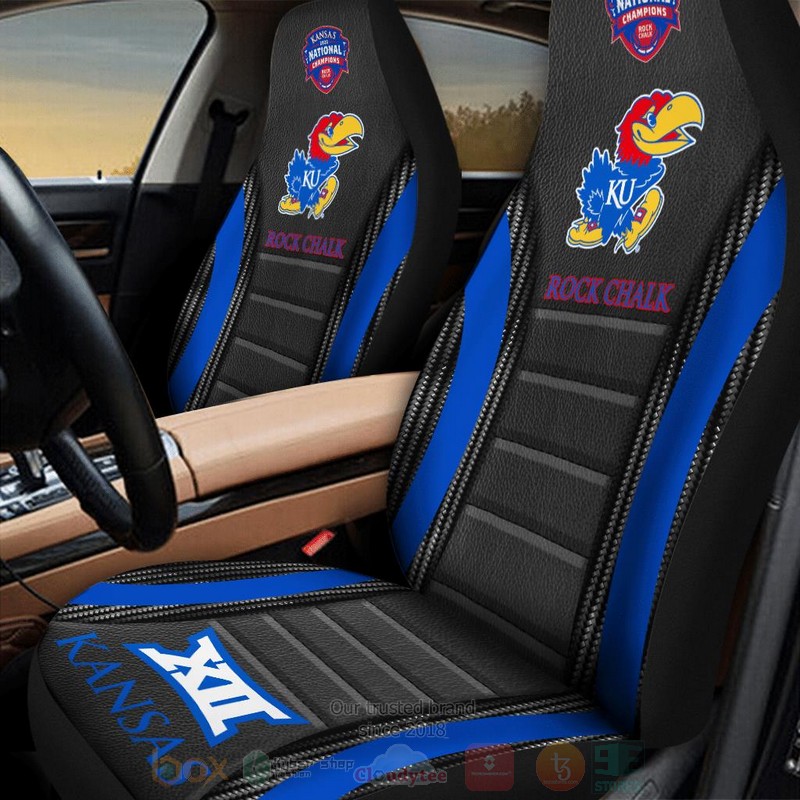 NCAA_Kansas_Jayhawks_Rock_Chalk_Black_Car_Seat_Cover_1