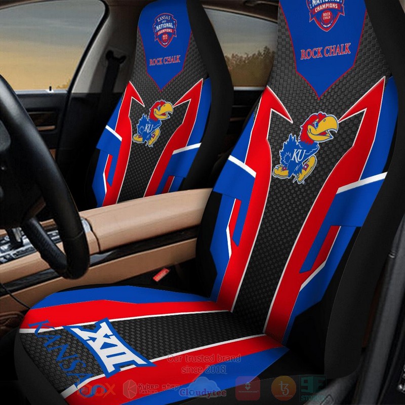 NCAA_Kansas_Jayhawks_Rock_Chalk_Red-Blue_Car_Seat_Cover_1