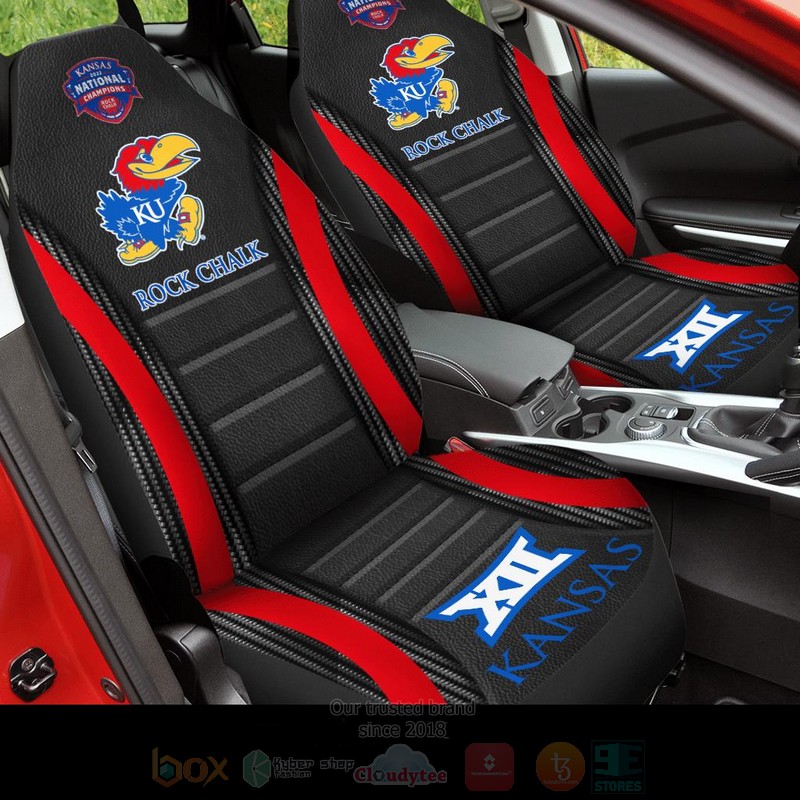 NCAA_Kansas_Jayhawks_Rock_Red-Black_Chalk_Car_Seat_Cover