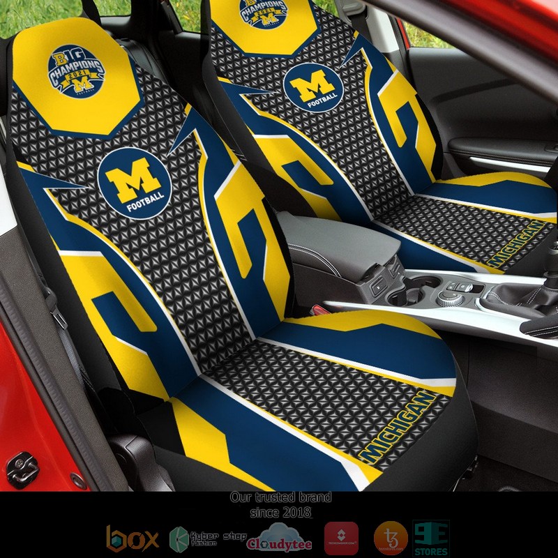 NCAA_Michigan_Wolverines_Big10_Champion_Navy_Yellow_Car_Seat_Covers