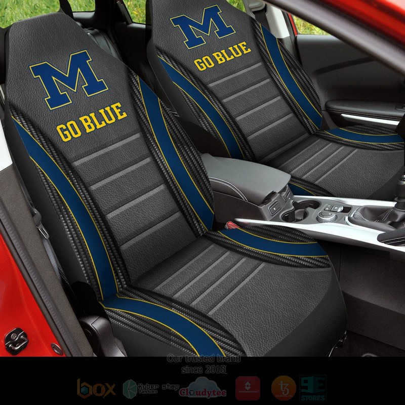 NCAA_Michigan_Wolverines_Go_Blue_Custom_Grey_Car_Seat_Cover