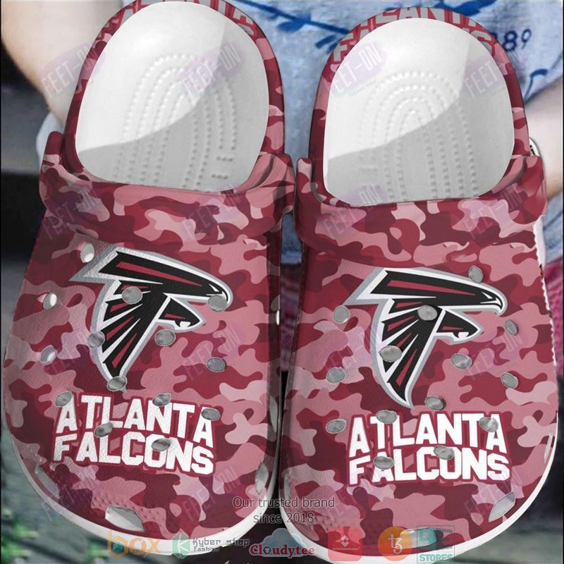 NFL_Atlanta_Falcons_Pink_Red_camo_Crocband_Clogs
