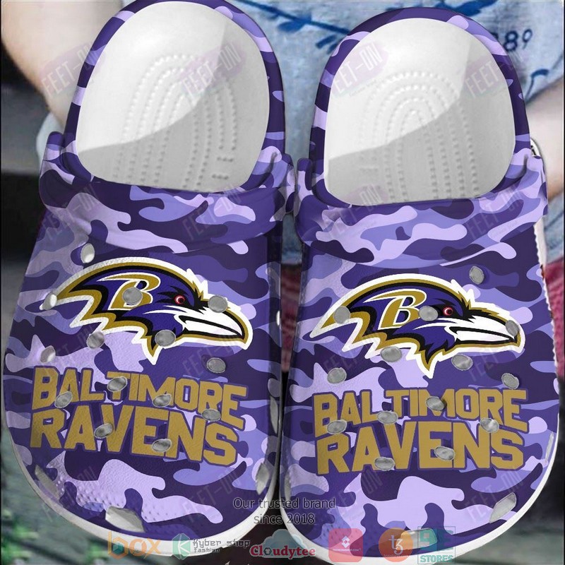 NFL_Baltimore_Ravens_Purple_Camo_Crocband_Clogs
