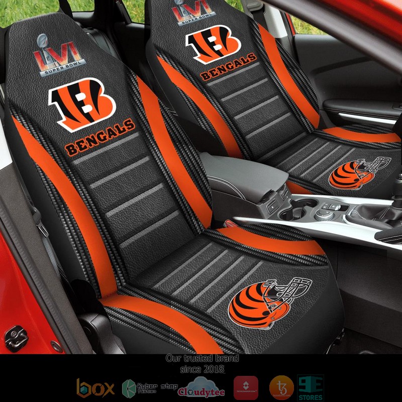 NFL_Cincinnati_Bengals_Super_Bowl_LVI_2022_orange_dark_Car_Seat_Covers