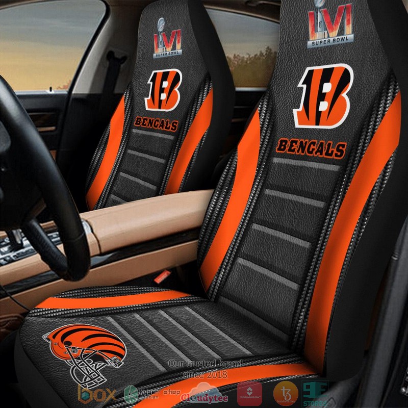 NFL_Cincinnati_Bengals_Super_Bowl_LVI_2022_orange_dark_Car_Seat_Covers_1