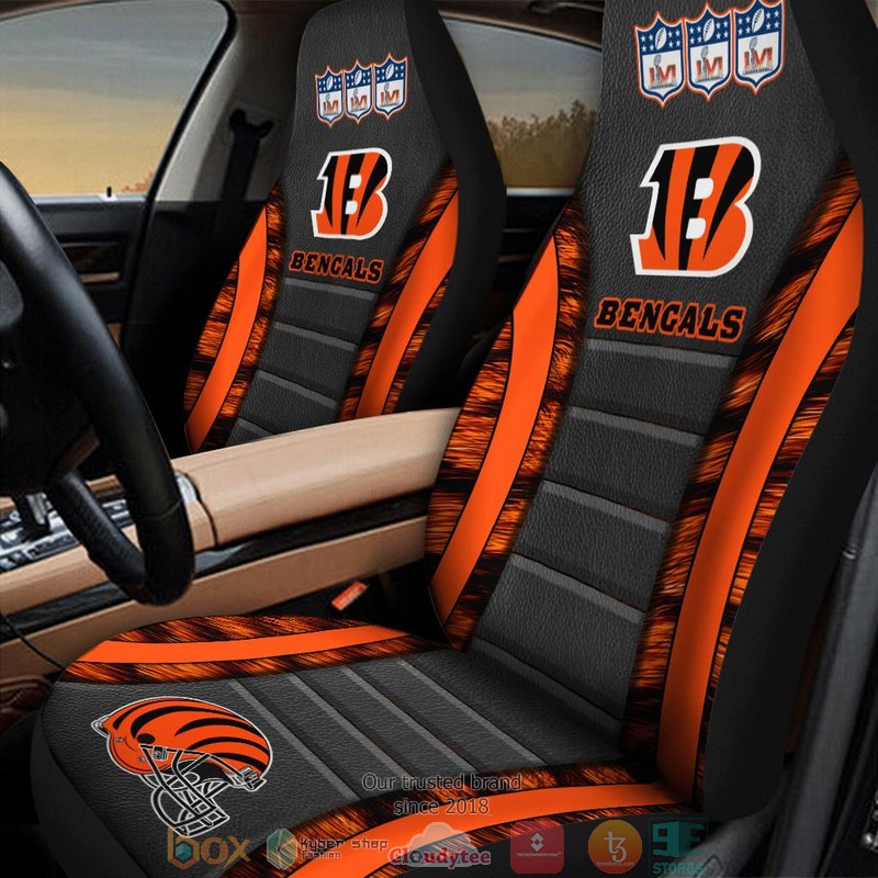 NFL_Cincinnati_Bengals_Super_Bowl_LVI_2022_orange_fur_Car_Seat_Covers_1