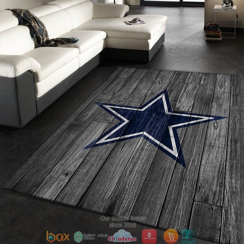 NFL_Dallas_Cowboys_Team_Logo_Grey_Wooden_Rug_Carpet