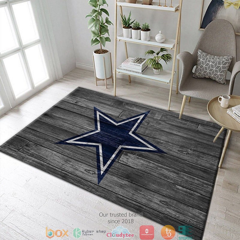 NFL_Dallas_Cowboys_Team_Logo_Grey_Wooden_Rug_Carpet_1
