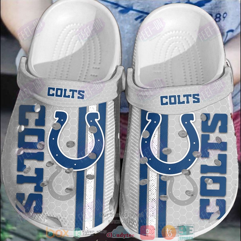 NFL_Indianapolis_Colts_Grey_Crocband_Clogs