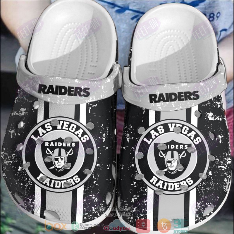 NFL_Las_Vegas_Raiders_Black-White_Crocband_Crocs_Clog_Shoes