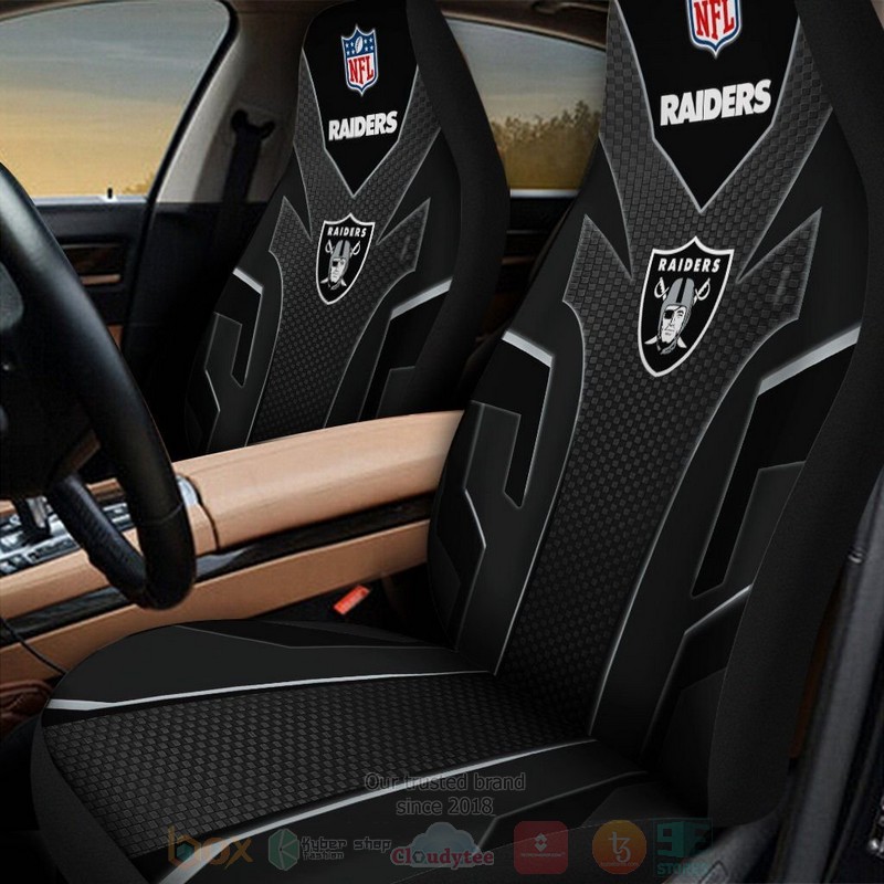 NFL_Las_Vegas_Raiders_Black_and_Grey_Car_Seat_Cover