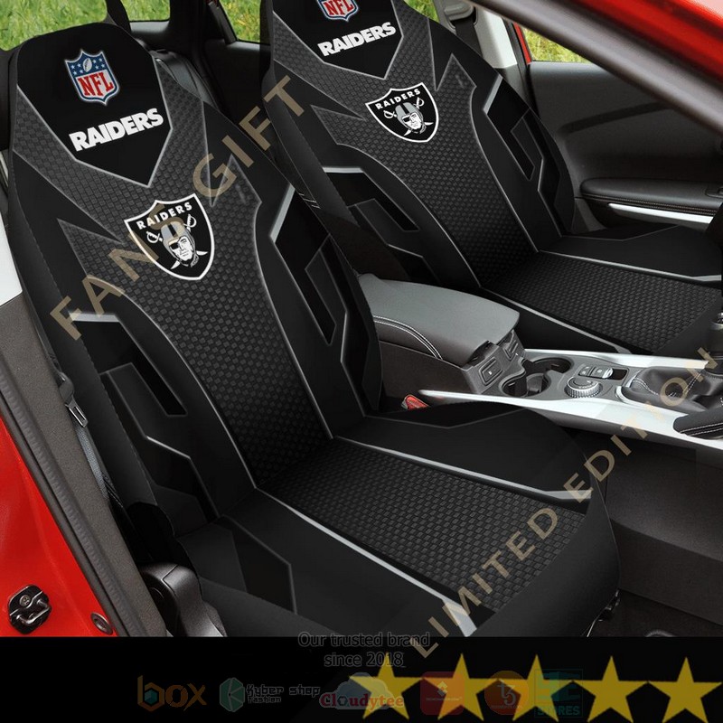 NFL_Las_Vegas_Raiders_Black_and_Grey_Car_Seat_Cover_1