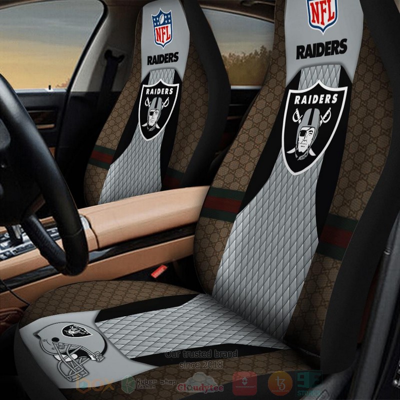 NFL_Las_Vegas_Raiders_Brown-Grey_Car_Seat_Cover_1