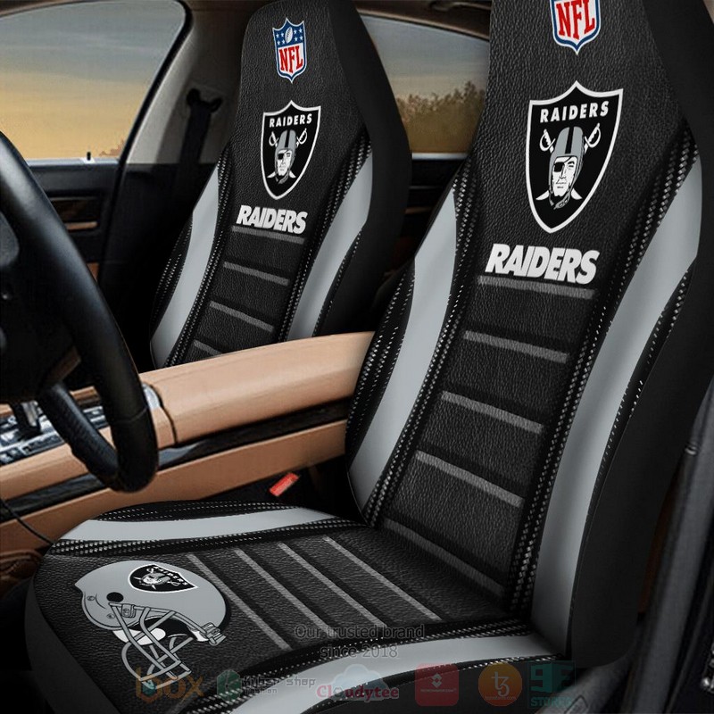 NFL_Las_Vegas_Raiders_Grey-Black_Car_Seat_Cover_1