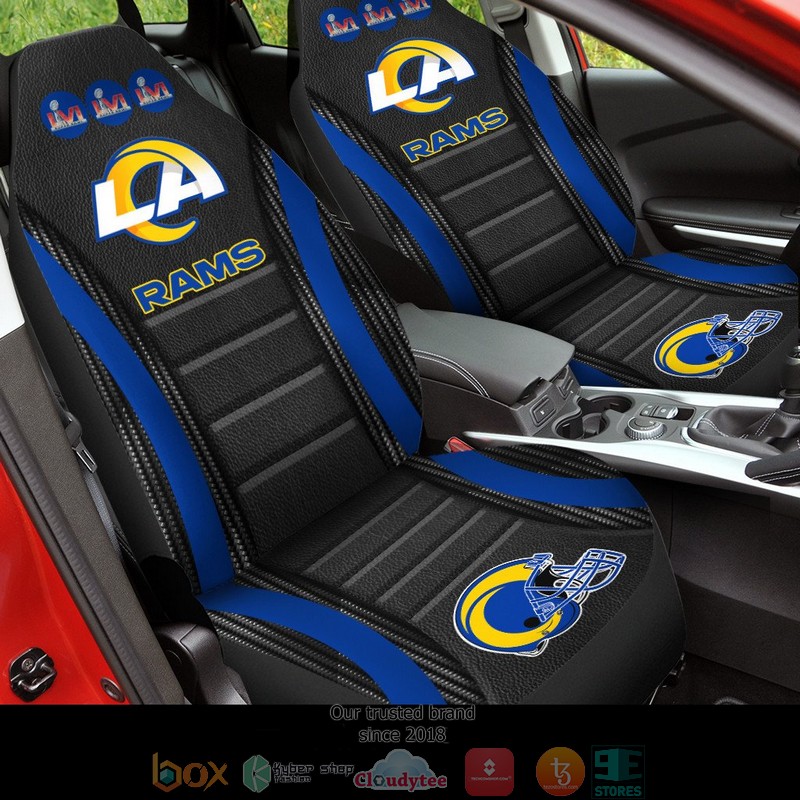 NFL_Los_Angeles_Rams_Super_Bowl_LVI_2022_Black_Blue_Car_Seat_Covers