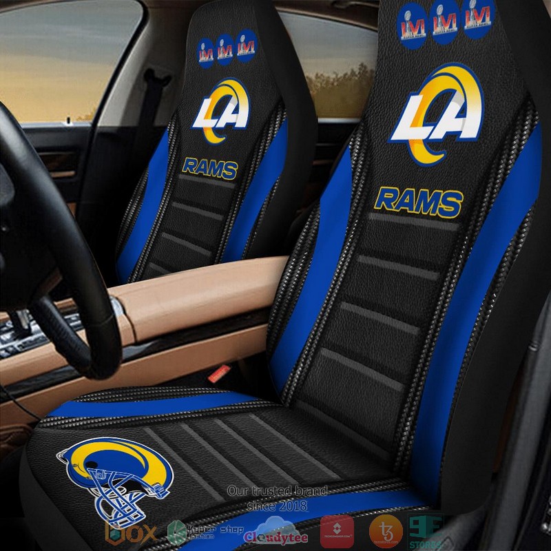 NFL_Los_Angeles_Rams_Super_Bowl_LVI_2022_Black_Blue_Car_Seat_Covers_1