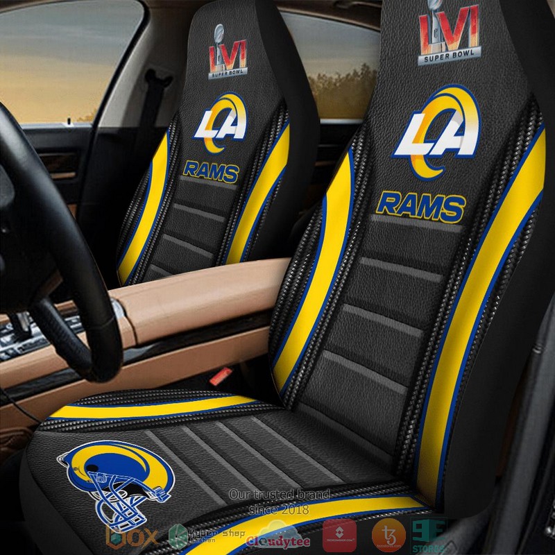 NFL_Los_Angeles_Rams_Super_Bowl_LVI_2022_Black_yellow_Car_Seat_Covers_1