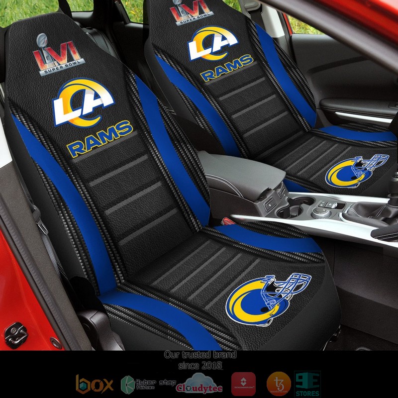 NFL_Los_Angeles_Rams_Super_Bowl_LVI_2022_Blue_Black_Car_Seat_Covers