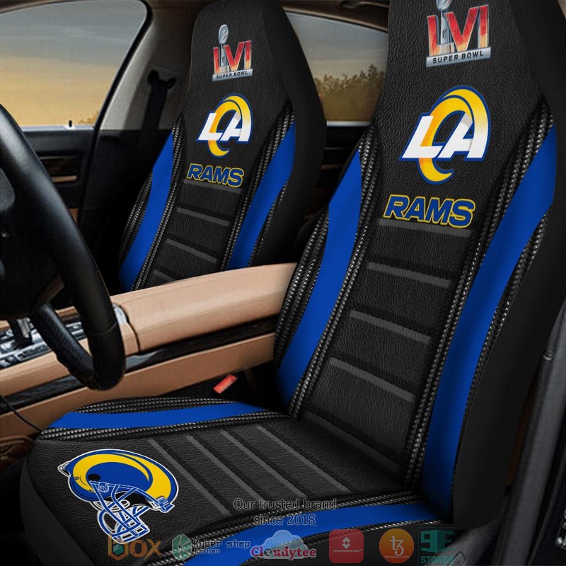 NFL_Los_Angeles_Rams_Super_Bowl_LVI_2022_Blue_Black_Car_Seat_Covers_1