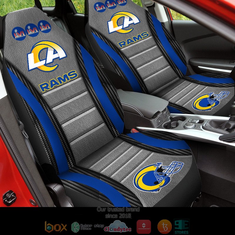 NFL_Los_Angeles_Rams_Super_Bowl_LVI_2022_Blue_Grey_Car_Seat_Covers