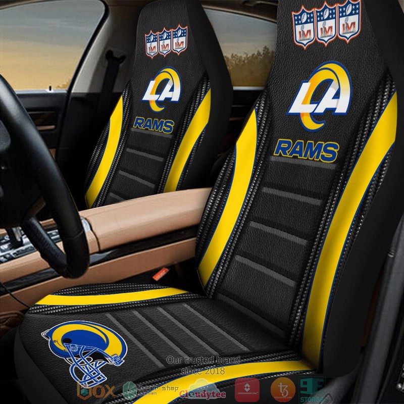 NFL_Los_Angeles_Rams_Super_Bowl_LVI_2022_Yellow_Black_Car_Seat_Covers_1