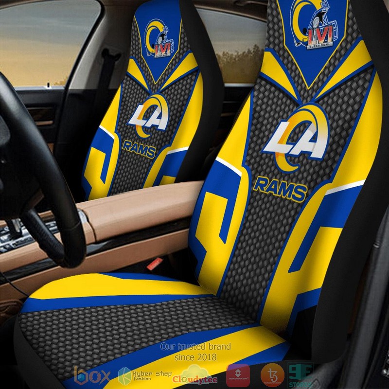 NFL_Los_Angeles_Rams_Super_Bowl_LVI_2022_yellow_blue_Car_Seat_Covers