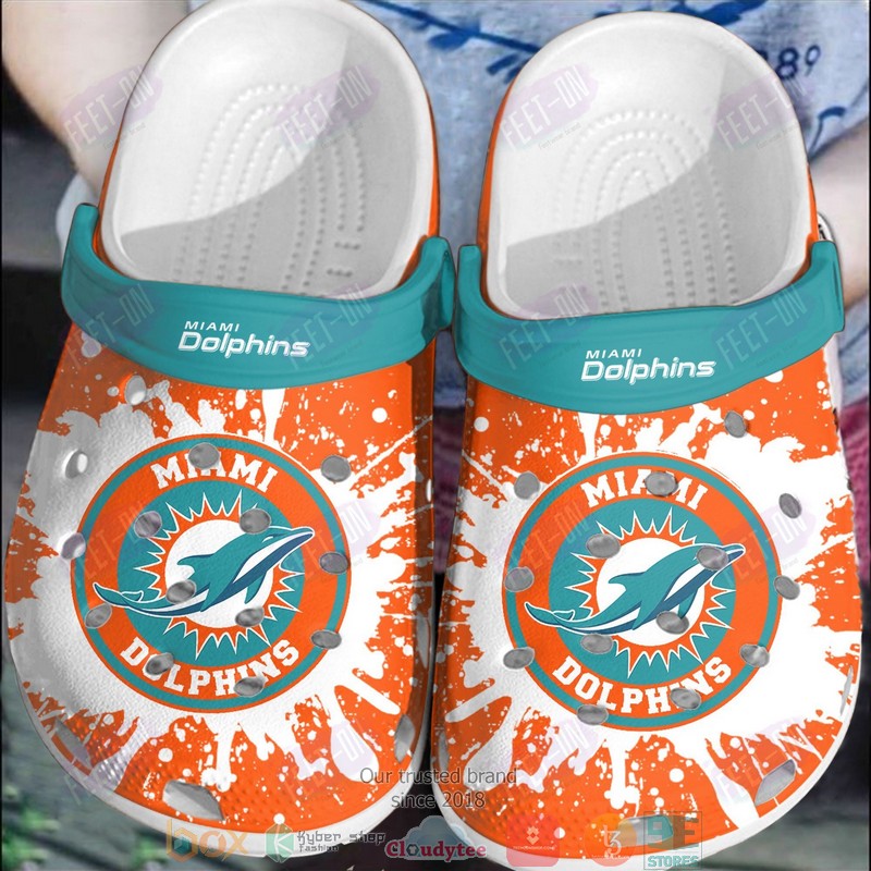 NFL_Miami_Dolphins_Orange-White_Crocband_Crocs_Clog_Shoes