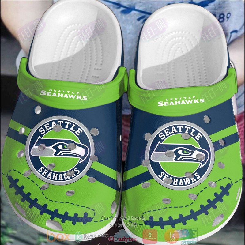 NFL_Seattle_Seahawks_Green-Navy_Crocband_Crocs_Clog_Shoes