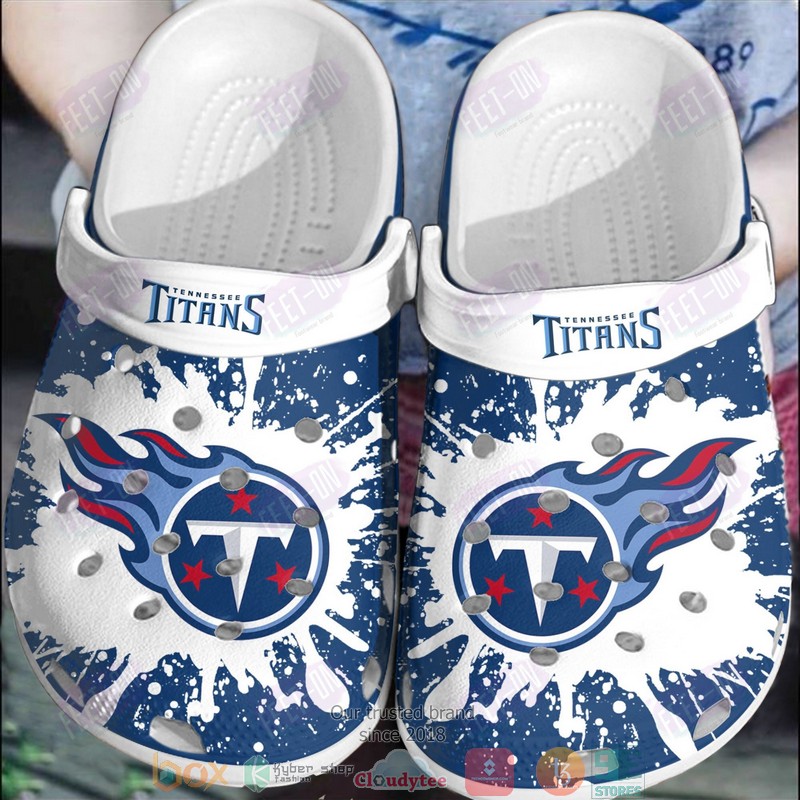 NFL_Tennessee_Titans_logo_Navy_White_Crocband_Clogs