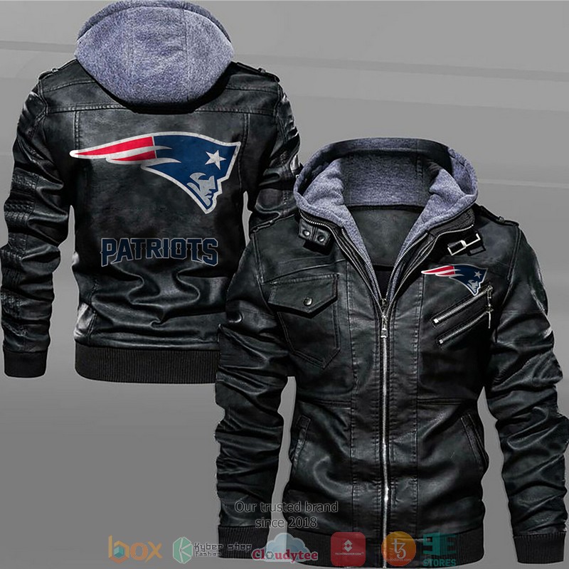 New_England_Patriots_Black_Brown_Leather_Jacket