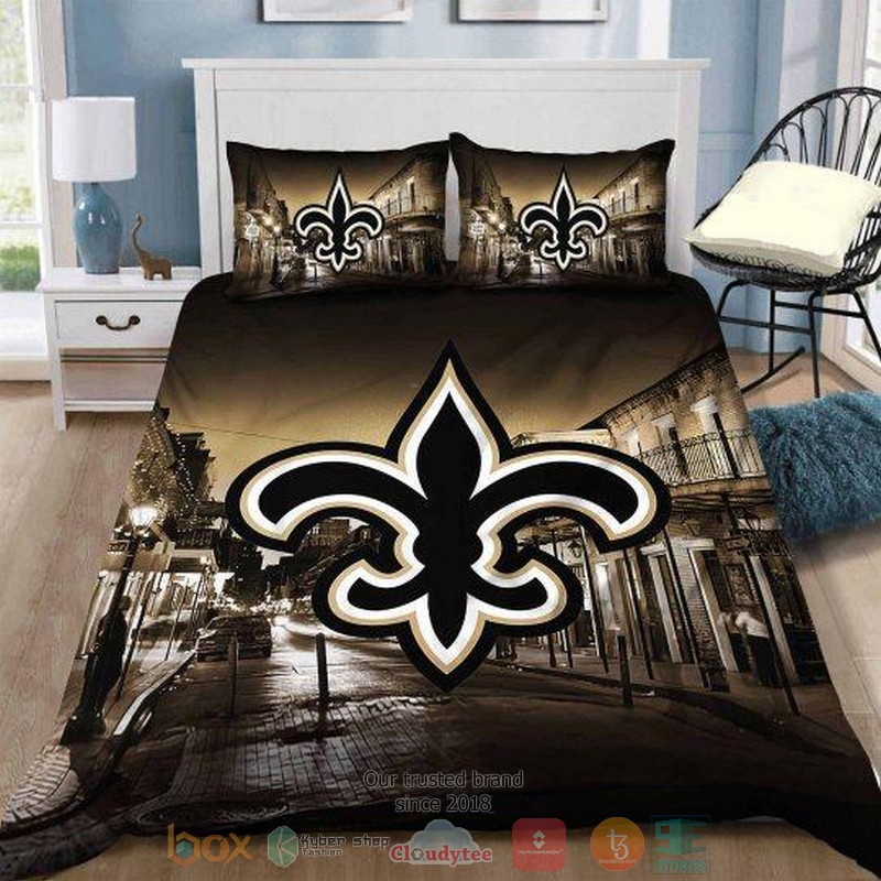 New_Orleans_Saints_NFL_logo_city_night_Bedding_Set