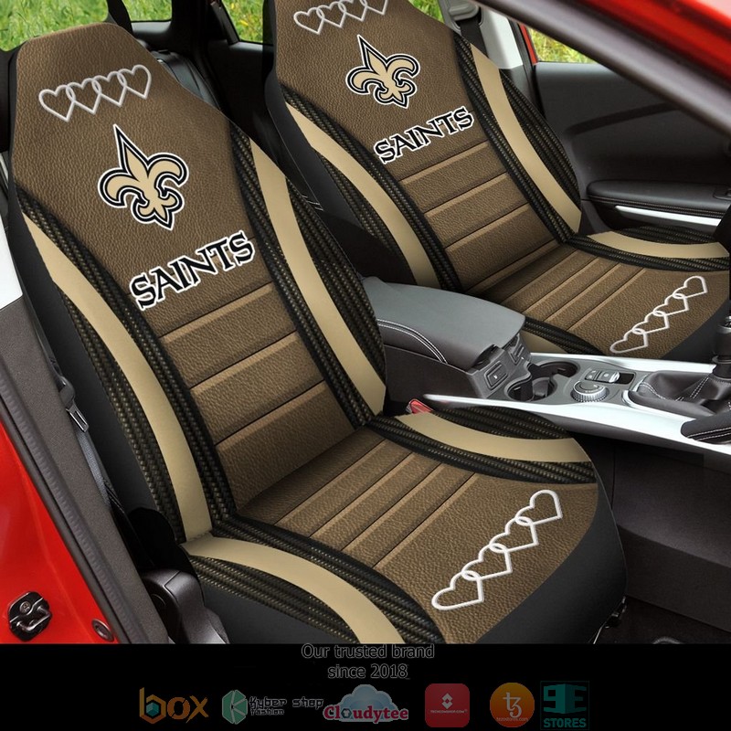 New_Orleans_Saints_white_heart_twinkle_yellow_Car_Seat_Covers