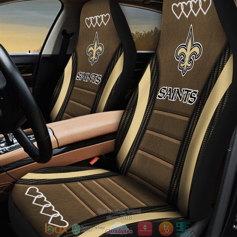 New_Orleans_Saints_white_heart_twinkle_yellow_Car_Seat_Covers_1