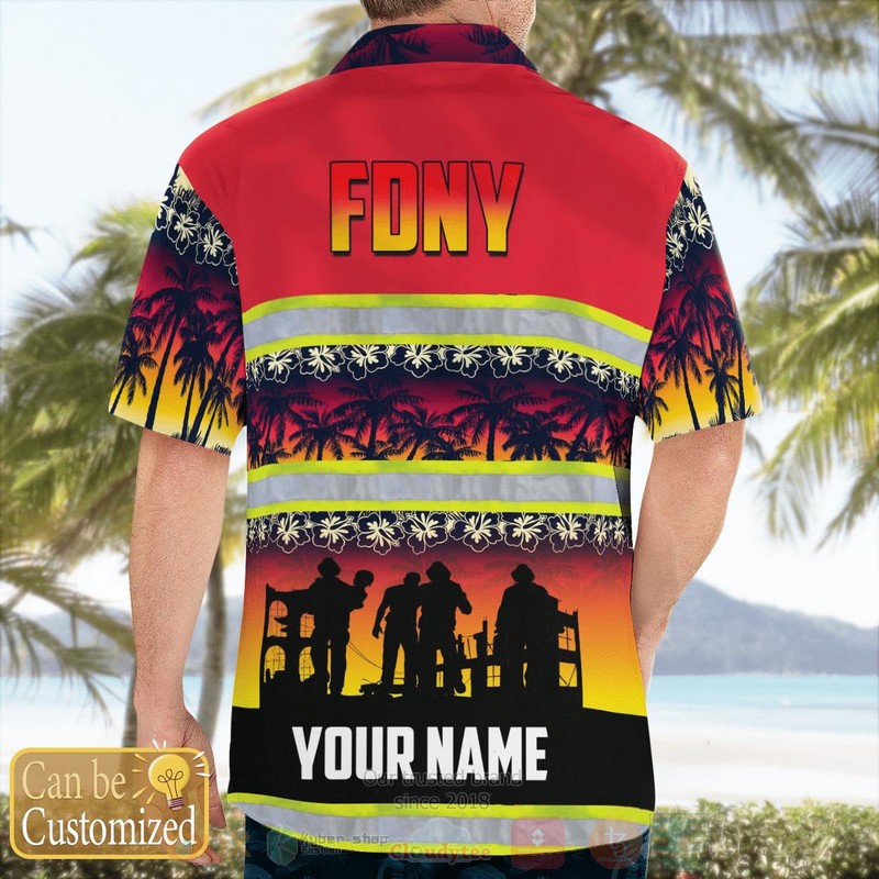 New_York_City_Fire_Department_Sunset_Custom_Name_Hawaiian_Shirt_1