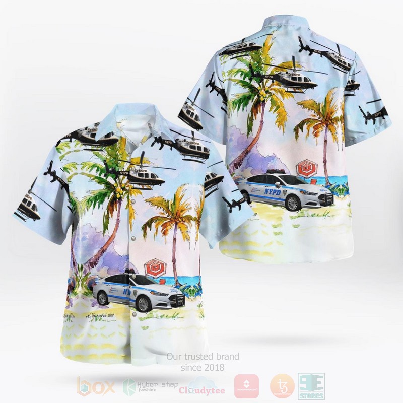 New_York_City_Police_Department_NYPD_Bell_429_GlobalRanger__Ford_Fusion_Hawaiian_Shirt