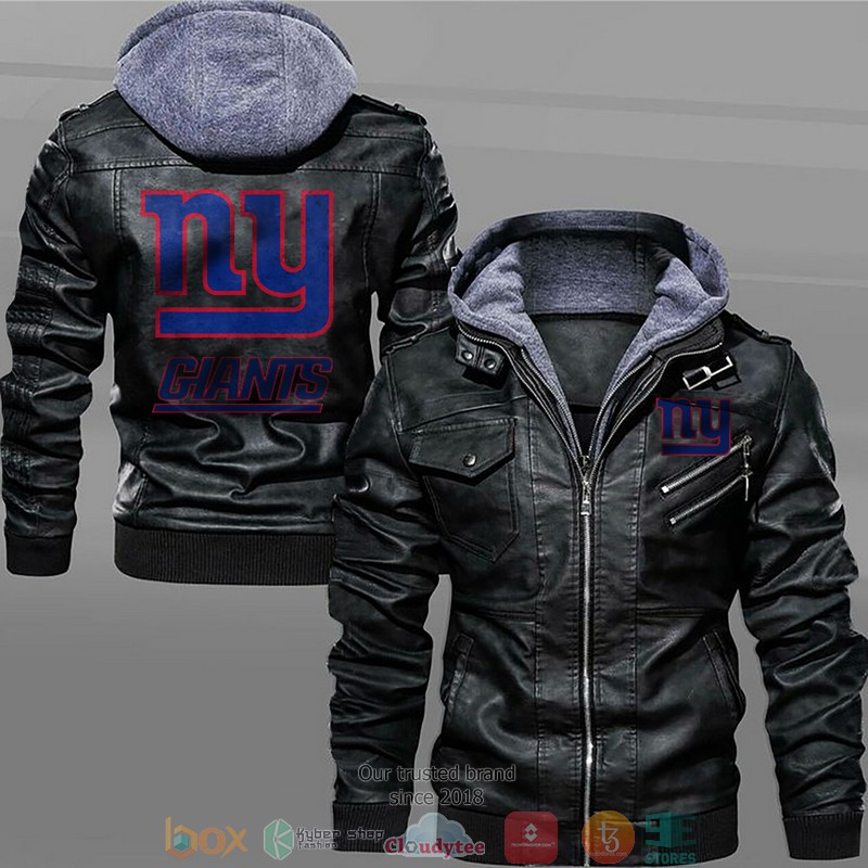 New_York_Giants_Black_Brown_Leather_Jacket