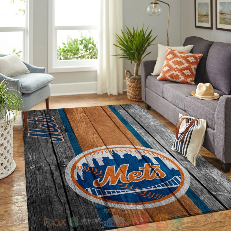New_York_Mets_MLB_Team_Logo_Wooden_Area_Rugs_1