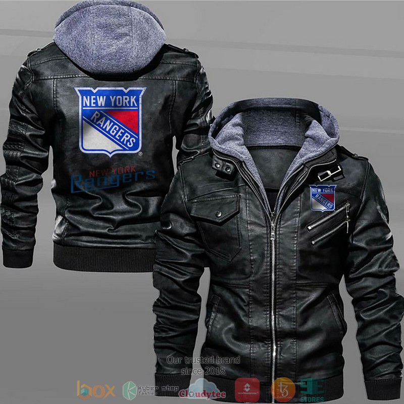 New_York_Rangers_Black_Brown_Leather_Jacket