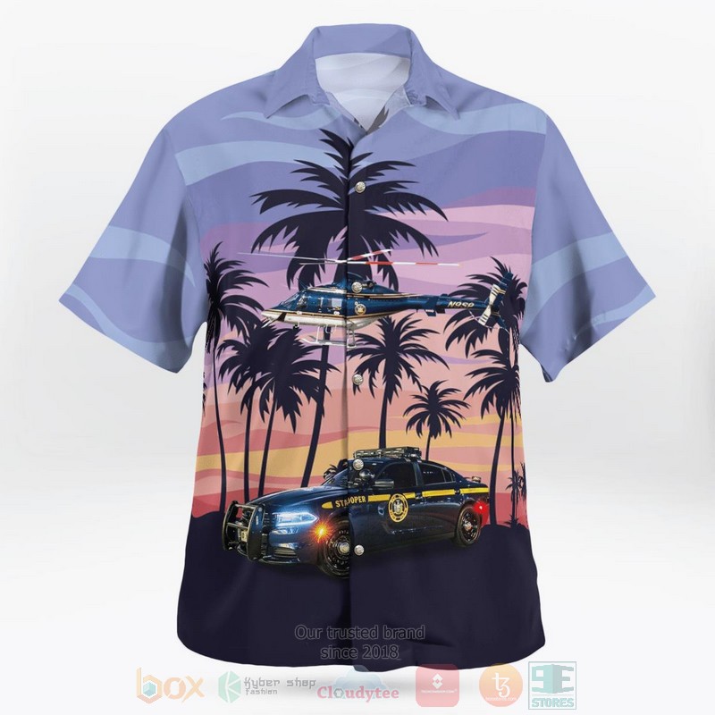 New_York_State_Police_Car_And_Bell_430_Helicopter_Hawaiian_Shirt_1
