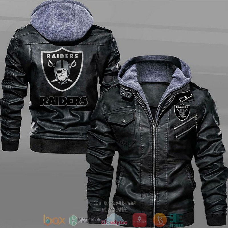 Oakland_Raiders_Black_Brown_Leather_Jacket