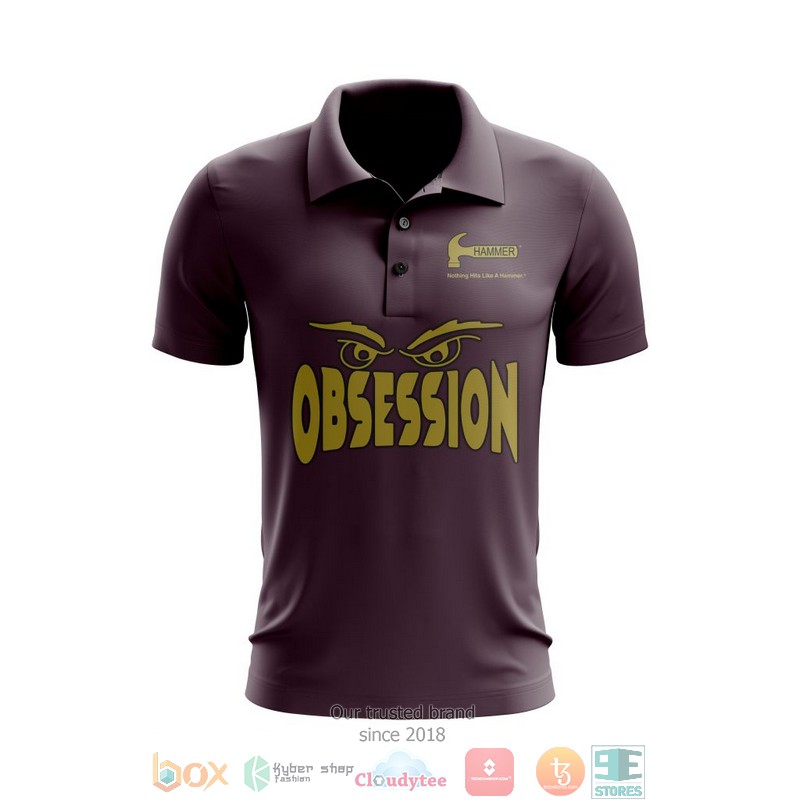 Personalized_Hammer_Obsession_Tour_Bowling_custom_dark_brown_Polo_Shirt