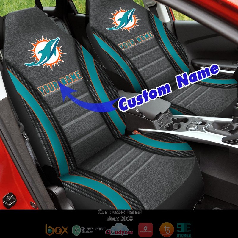 Personalized_Miami_Dolphins_Cyan_Car_Seat_Covers