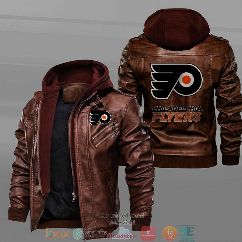 Philadelphia_Flyers_Black_Brown_Leather_Jacket_1